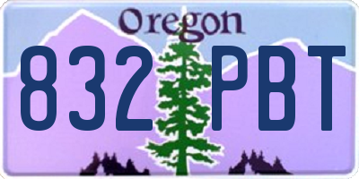 OR license plate 832PBT