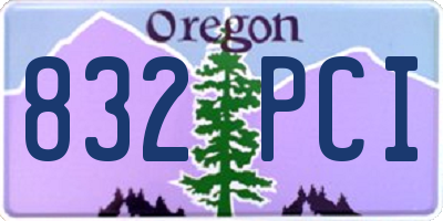 OR license plate 832PCI