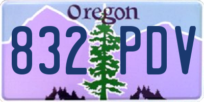 OR license plate 832PDV