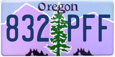 OR license plate 832PFF