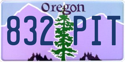 OR license plate 832PIT