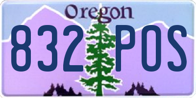 OR license plate 832POS
