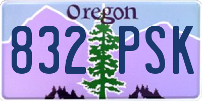 OR license plate 832PSK
