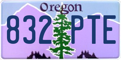 OR license plate 832PTE