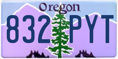 OR license plate 832PYT