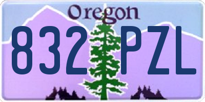 OR license plate 832PZL