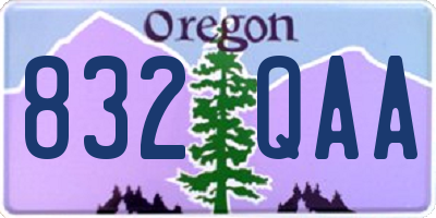 OR license plate 832QAA