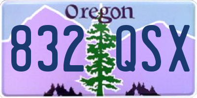 OR license plate 832QSX