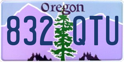 OR license plate 832QTU