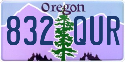 OR license plate 832QUR