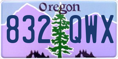 OR license plate 832QWX