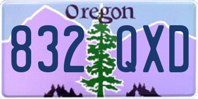 OR license plate 832QXD