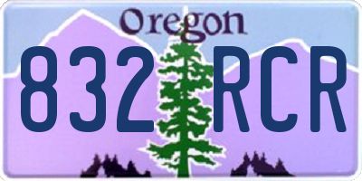 OR license plate 832RCR