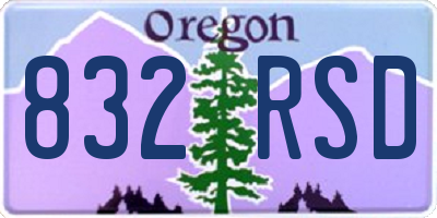 OR license plate 832RSD