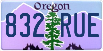 OR license plate 832RUE