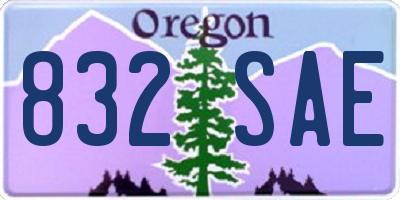 OR license plate 832SAE