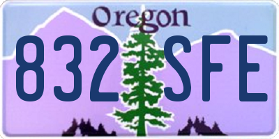 OR license plate 832SFE
