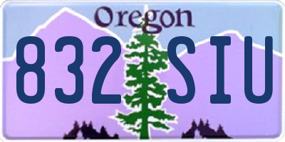 OR license plate 832SIU