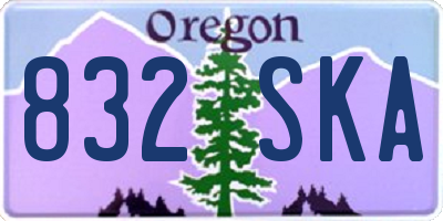 OR license plate 832SKA