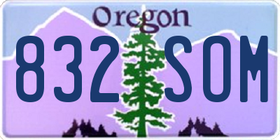 OR license plate 832SOM