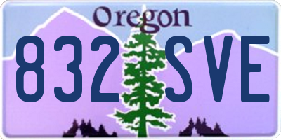 OR license plate 832SVE