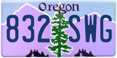 OR license plate 832SWG