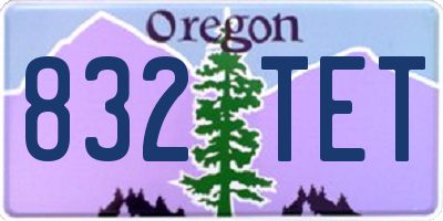 OR license plate 832TET