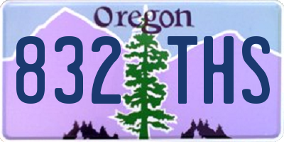 OR license plate 832THS