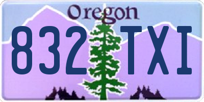 OR license plate 832TXI