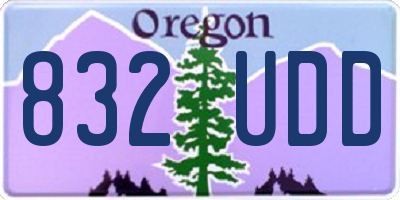 OR license plate 832UDD