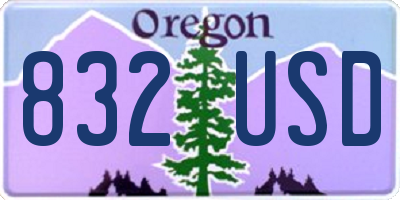 OR license plate 832USD