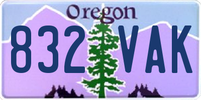 OR license plate 832VAK