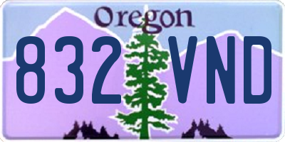 OR license plate 832VND