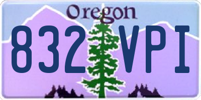 OR license plate 832VPI