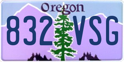 OR license plate 832VSG