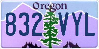 OR license plate 832VYL