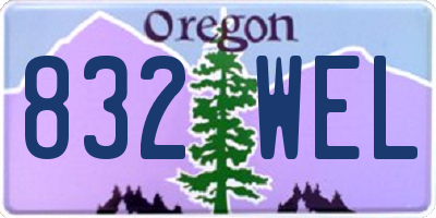 OR license plate 832WEL