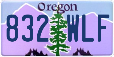 OR license plate 832WLF