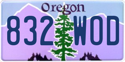 OR license plate 832WOD