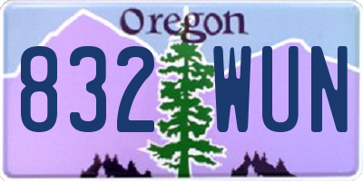 OR license plate 832WUN