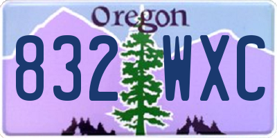 OR license plate 832WXC