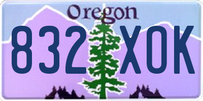 OR license plate 832XOK