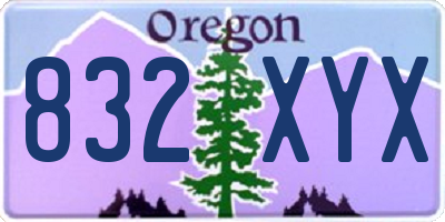 OR license plate 832XYX