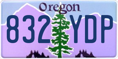 OR license plate 832YDP