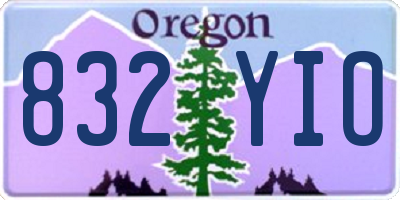 OR license plate 832YIO