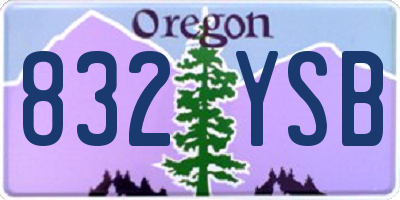 OR license plate 832YSB