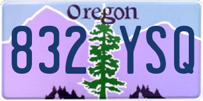 OR license plate 832YSQ