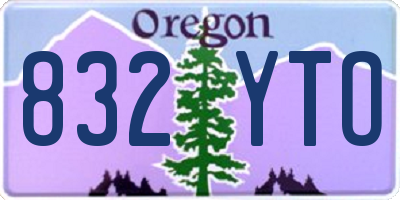 OR license plate 832YTO