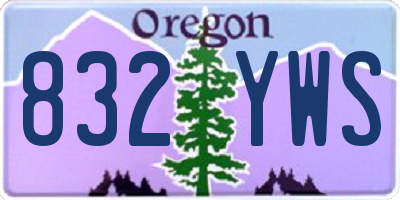 OR license plate 832YWS