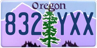 OR license plate 832YXX